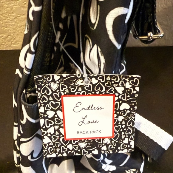 Brighton Endless Love Black and White Heart Pattern Backpack - NEW - Picture 9 of 11